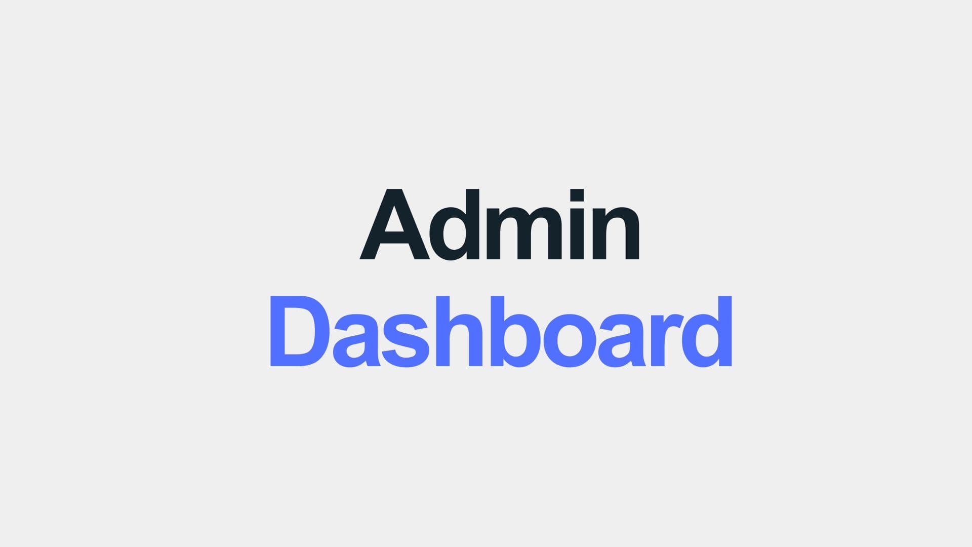 Admin Dashboard (Light)